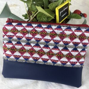 Trousse en tissu et simili cuir