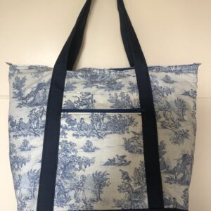 Tote bag coton enduit toile de Jouy