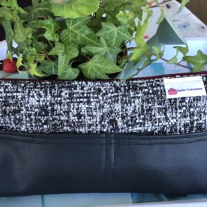 Trousse simili cuir et tweed