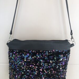 Sac bandoulière noir brillant