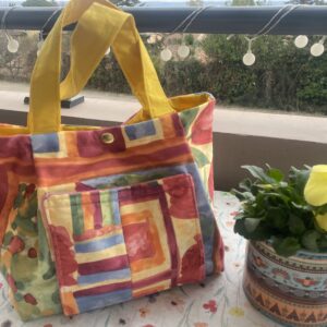 Sac à main coton doublé jaune